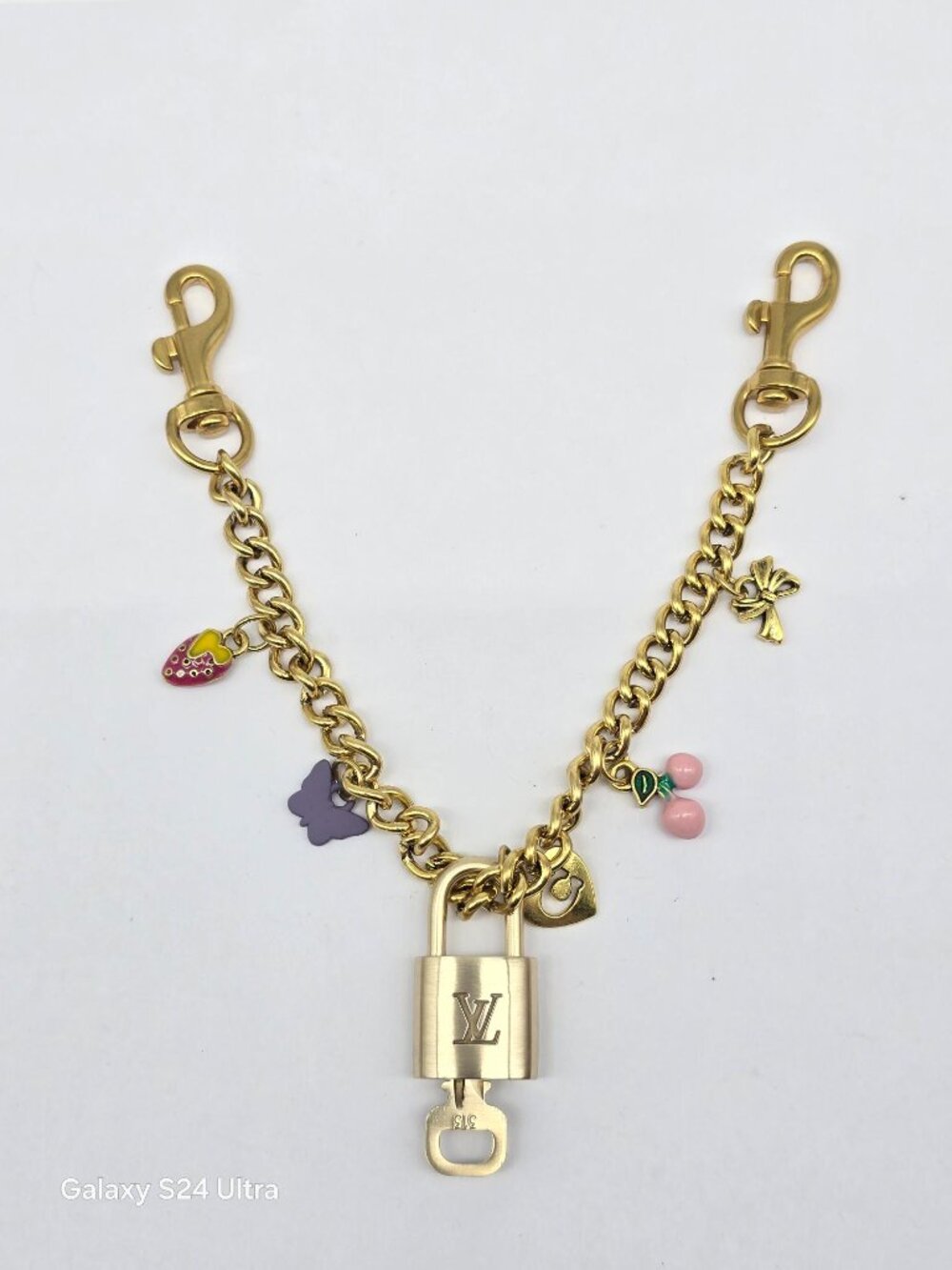 Authentic Louis Vuitton Gold Padlock with Unbranded Decorative Bag Chain / Charm - Picture 11 of 14